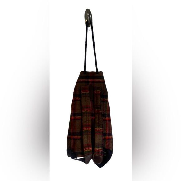 Vintage Gap Tartan Plaid Drawstring Backpack Wool Mt. Whistler Lodge Y2K 90s - Picture 2 of 11